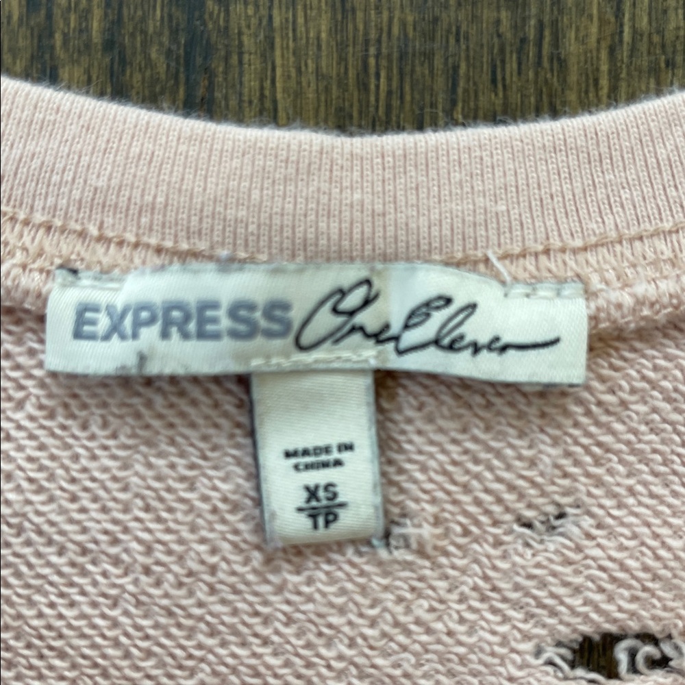 Express Light Pink Distressed Top - Picture 2 of 4